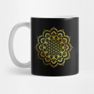 Flower of life Gold Mandala Mug